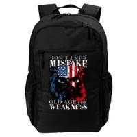 Skull American Flag Dont Ever Mistake Old Age For Weakness Backpack