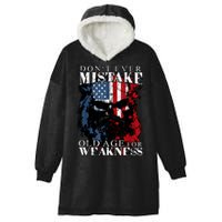 Skull American Flag Dont Ever Mistake Old Age For Weakness Hooded Wearable Blanket