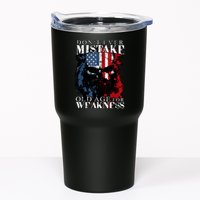 Skull American Flag Dont Ever Mistake Old Age For Weakness Tumbler