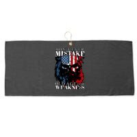Skull American Flag Dont Ever Mistake Old Age For Weakness Large Microfiber Waffle Golf Towel