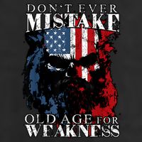 Skull American Flag Dont Ever Mistake Old Age For Weakness 25L Jumbo Tote