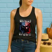 Skull American Flag Dont Ever Mistake Old Age For Weakness Womens Tank Top