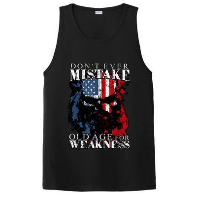 Skull American Flag Dont Ever Mistake Old Age For Weakness PosiCharge Competitor Tank