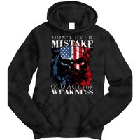 Skull American Flag Dont Ever Mistake Old Age For Weakness Tie Dye Hoodie