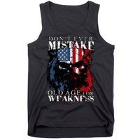 Skull American Flag Dont Ever Mistake Old Age For Weakness Tank Top