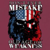 Skull American Flag Dont Ever Mistake Old Age For Weakness 16oz Travel Tumbler