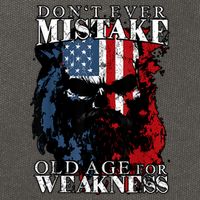 Skull American Flag Dont Ever Mistake Old Age For Weakness Cotton Canvas Backpack