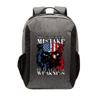 Skull American Flag Dont Ever Mistake Old Age For Weakness Vector Backpack