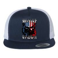 Skull American Flag Dont Ever Mistake Old Age For Weakness Flatbill Hat
