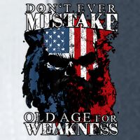 Skull American Flag Dont Ever Mistake Old Age For Weakness Stripe Pom Pom Beanie