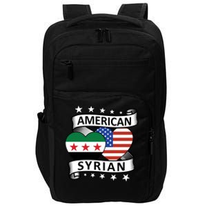 Syrian American Flag American And Syrian Syria New Flag Sweatshirt Impact Tech Backpack