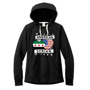 Syrian American Flag American And Syrian Syria New Flag Sweatshirt Women's Fleece Hoodie