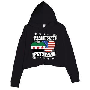 Syrian American Flag American And Syrian Syria New Flag Sweatshirt Crop Fleece Hoodie