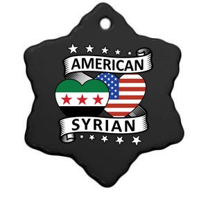 Syrian American Flag American And Syrian Syria New Flag Sweatshirt Ceramic Star Ornament