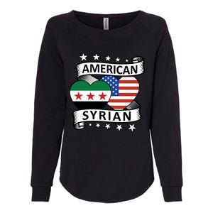 Syrian American Flag American And Syrian Syria New Flag Sweatshirt Womens California Wash Sweatshirt