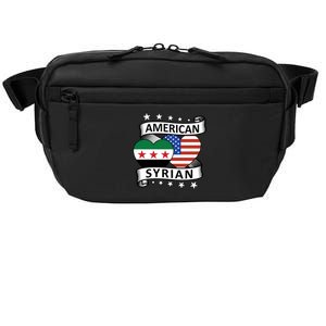 Syrian American Flag American And Syrian Syria New Flag Sweatshirt Crossbody Pack