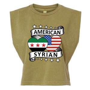 Syrian American Flag American And Syrian Syria New Flag Sweatshirt Garment-Dyed Women's Muscle Tee