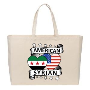 Syrian American Flag American And Syrian Syria New Flag Sweatshirt Cotton Canvas Jumbo Tote