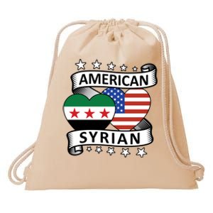 Syrian American Flag American And Syrian Syria New Flag Sweatshirt Drawstring Bag