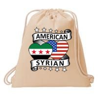 Syrian American Flag American And Syrian Syria New Flag Sweatshirt Drawstring Bag