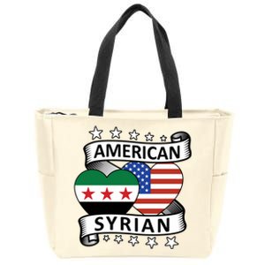 Syrian American Flag American And Syrian Syria New Flag Sweatshirt Zip Tote Bag