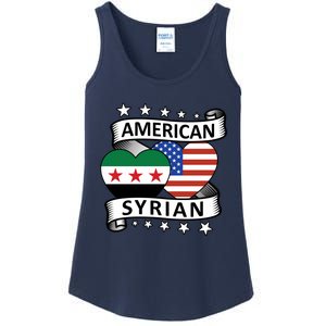 Syrian American Flag American And Syrian Syria New Flag Sweatshirt Ladies Essential Tank