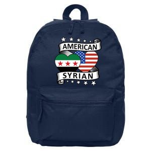 Syrian American Flag American And Syrian Syria New Flag Sweatshirt 16 in Basic Backpack