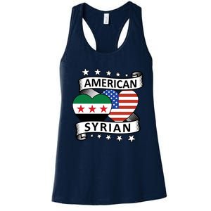 Syrian American Flag American And Syrian Syria New Flag Sweatshirt Women's Racerback Tank