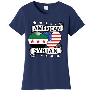 Syrian American Flag American And Syrian Syria New Flag Sweatshirt Women's T-Shirt