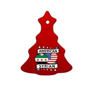 Syrian American Flag American And Syrian Syria New Flag Sweatshirt Ceramic Tree Ornament