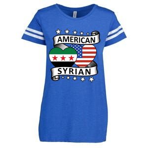 Syrian American Flag American And Syrian Syria New Flag Sweatshirt Enza Ladies Jersey Football T-Shirt