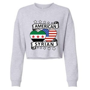 Syrian American Flag American And Syrian Syria New Flag Sweatshirt Cropped Pullover Crew