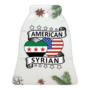 Syrian American Flag American And Syrian Syria New Flag Sweatshirt Ceramic Bell Ornament