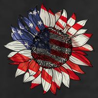 Sunflower American Flag 4th Of July Merica USA 11oz C Handle Ceramic Mug