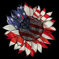 Sunflower American Flag 4th Of July Merica USA Drawstring Bag