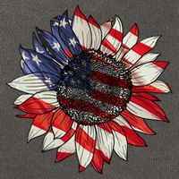 Sunflower American Flag 4th Of July Merica USA Cotton Canvas Backpack