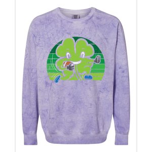 Shamrock American Football St Patricks Day Cute Gift Colorblast Crewneck Sweatshirt