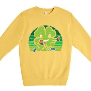 Shamrock American Football St Patricks Day Cute Gift Premium Crewneck Sweatshirt