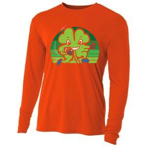 Shamrock American Football St Patricks Day Cute Gift Cooling Performance Long Sleeve Crew