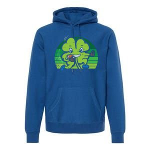 Shamrock American Football St Patricks Day Cute Gift Premium Hoodie