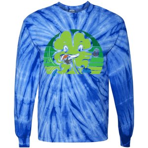 Shamrock American Football St Patricks Day Cute Gift Tie-Dye Long Sleeve Shirt