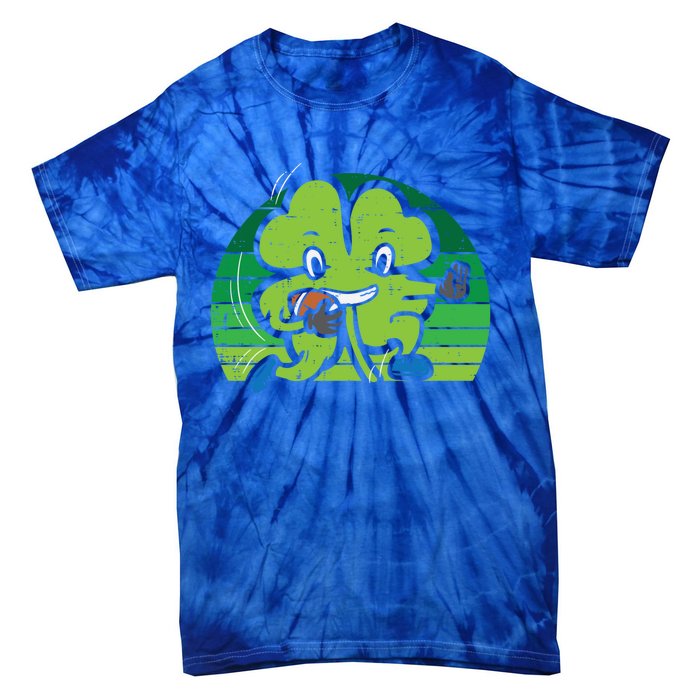 Shamrock American Football St Patricks Day Cute Gift Tie-Dye T-Shirt