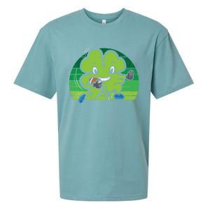 Shamrock American Football St Patricks Day Cute Gift Sueded Cloud Jersey T-Shirt