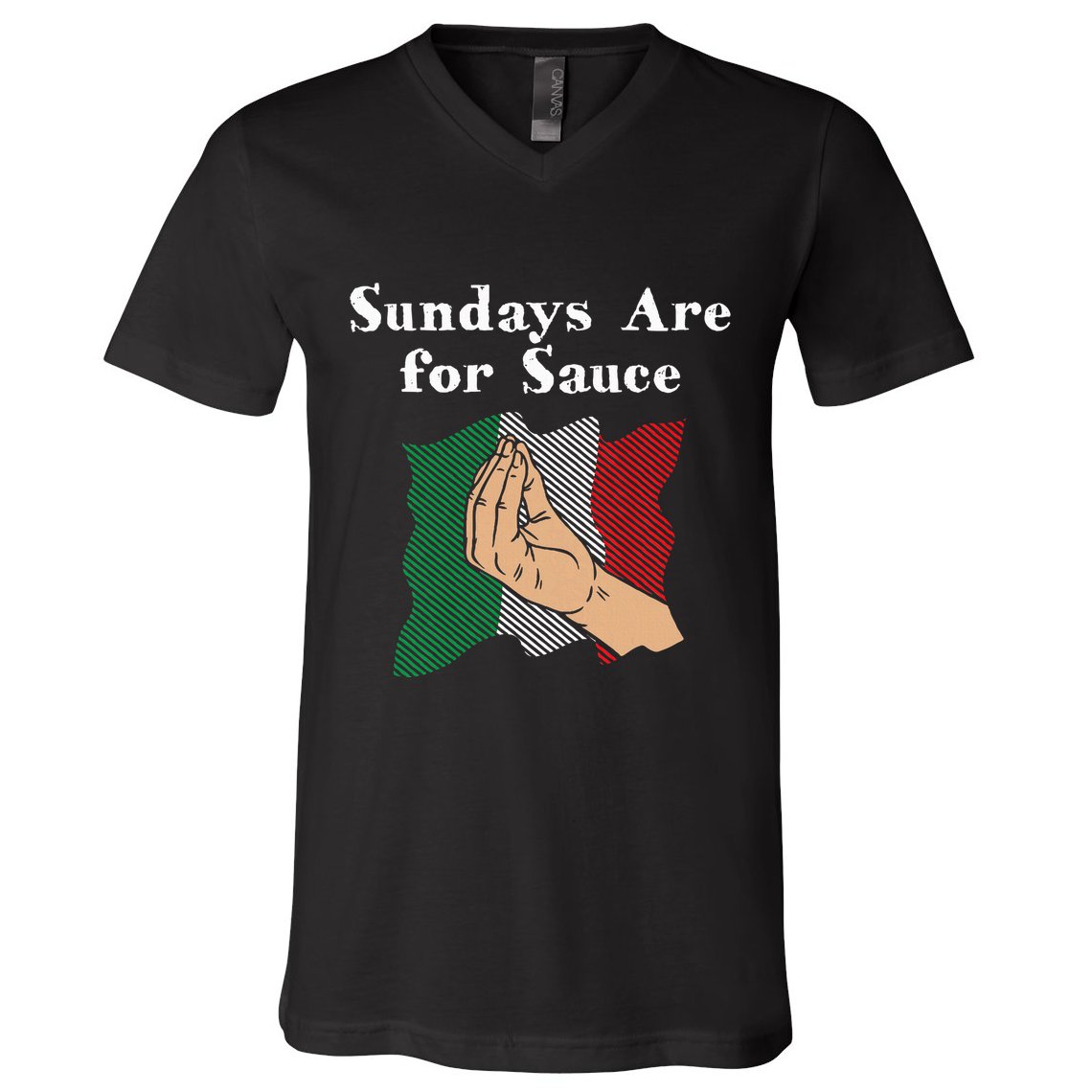 Sundays Are For Sauce Funny Italian Humor Italy Food Sayings V-Neck T-Shirt