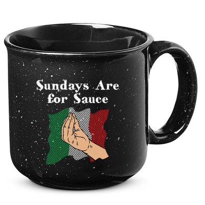 Sundays Are For Sauce Funny Italian Humor Italy Food Sayings 15oz Campfire Ceramic Mug