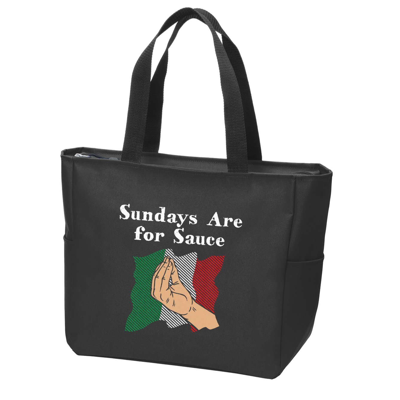 Sundays Are For Sauce Funny Italian Humor Italy Food Sayings Zip Tote Bag