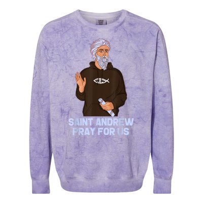 St Andrew Fishing Patron Saint Of Fisherman Catholic Saint Colorblast Crewneck Sweatshirt