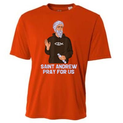 St Andrew Fishing Patron Saint Of Fisherman Catholic Saint Cooling Performance Crew T-Shirt