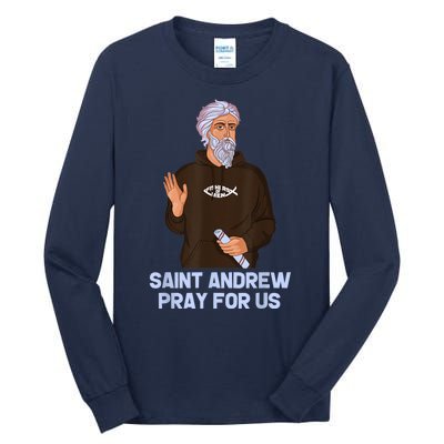 St Andrew Fishing Patron Saint Of Fisherman Catholic Saint Tall Long Sleeve T-Shirt