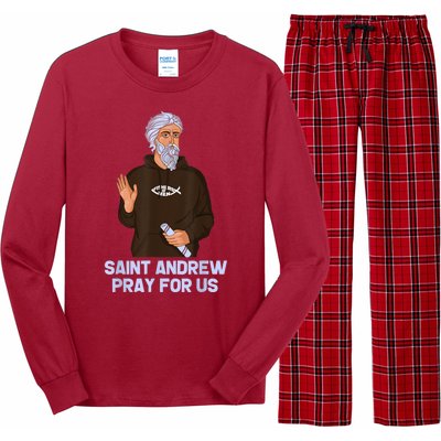 St Andrew Fishing Patron Saint Of Fisherman Catholic Saint Long Sleeve Pajama Set